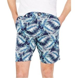 Club Room Palm Leaf Print Flat Front Shorts NWT